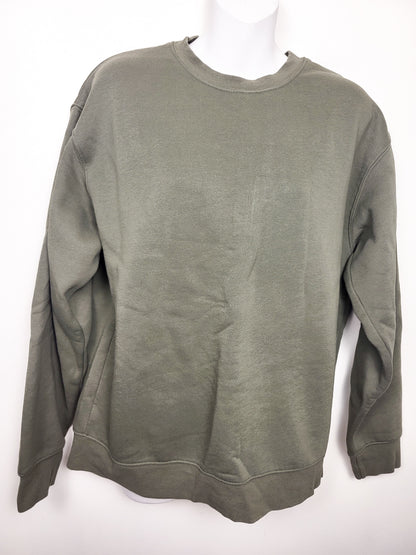 Brunette the Label olive green fleecy lined crewneck | Size M/L