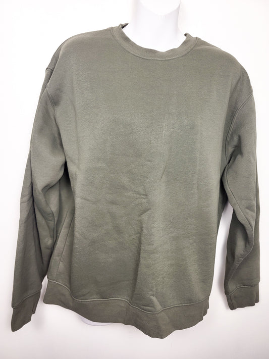 Brunette the Label olive green fleecy lined crewneck | Size M/L