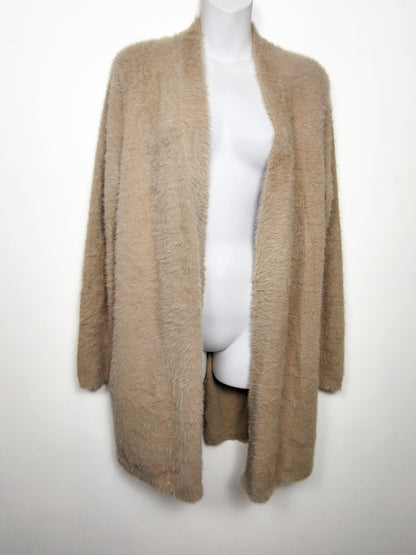 NEW - Banana Republic Tan Fuzzy Long Eyelash Cardigan Sweater | Size MEDIUM