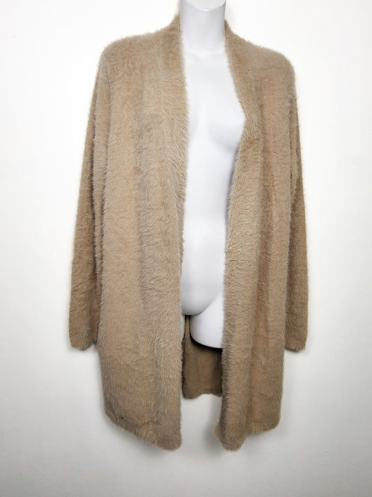 NEW - Banana Republic Tan Fuzzy Long Eyelash Cardigan Sweater | Size MEDIUM