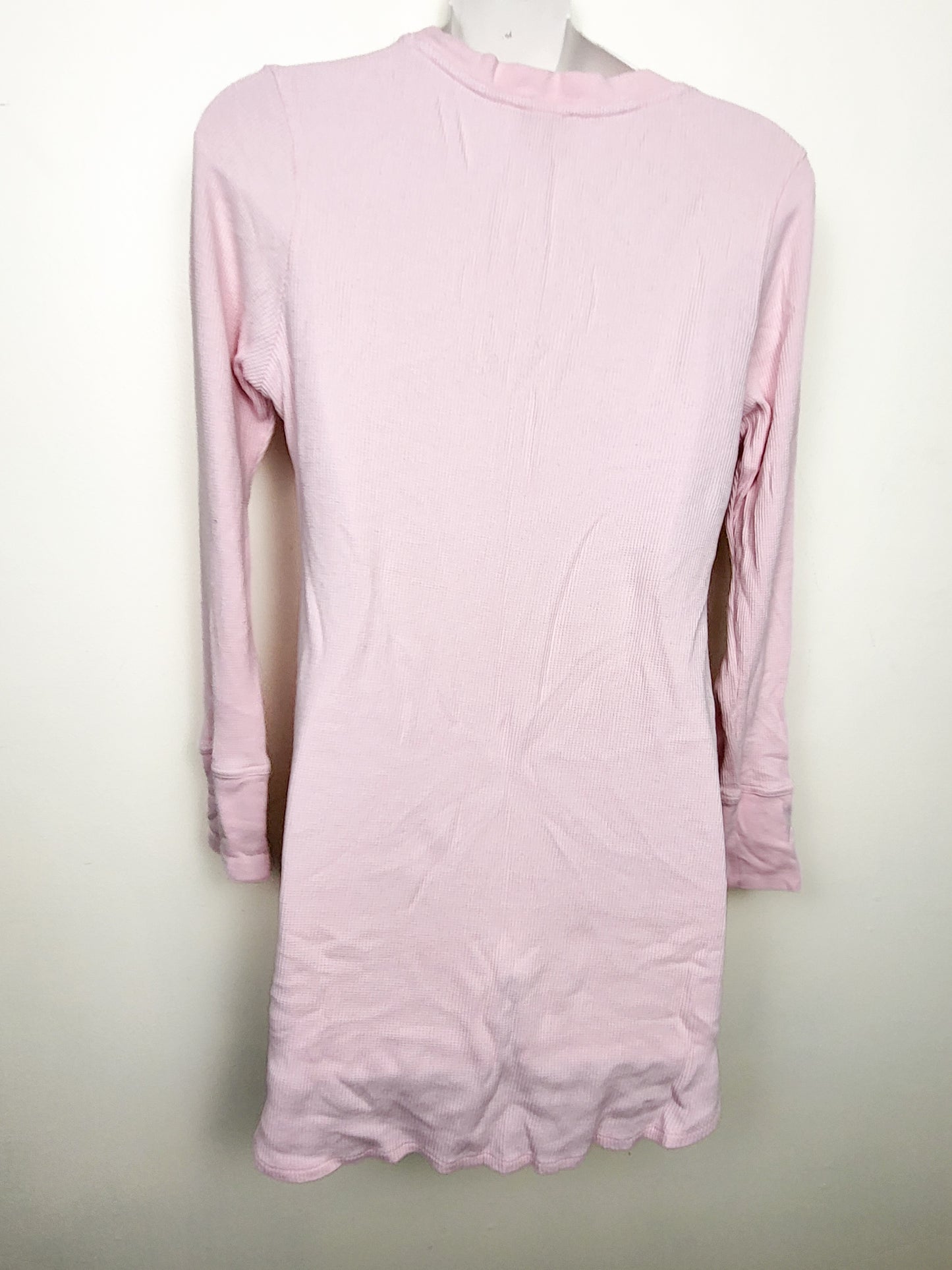 Kate Spade New York Pink"Hey Gorgeous" Long Sleeve Thermal Sleep Shirt | Size MEDIUM