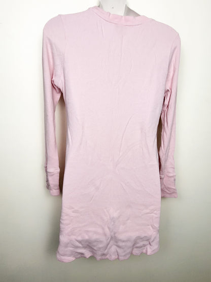 Kate Spade New York Pink"Hey Gorgeous" Long Sleeve Thermal Sleep Shirt | Size MEDIUM