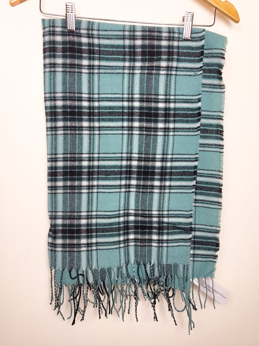 Eddie Bauer teal plaid scarf