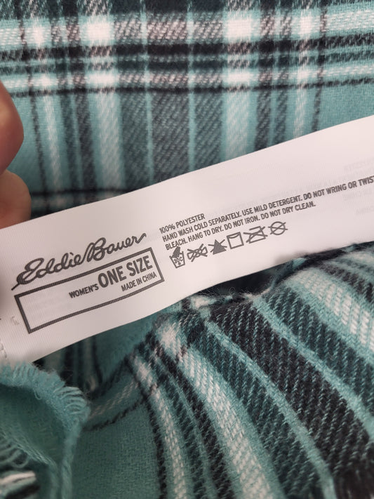 Eddie Bauer teal plaid scarf