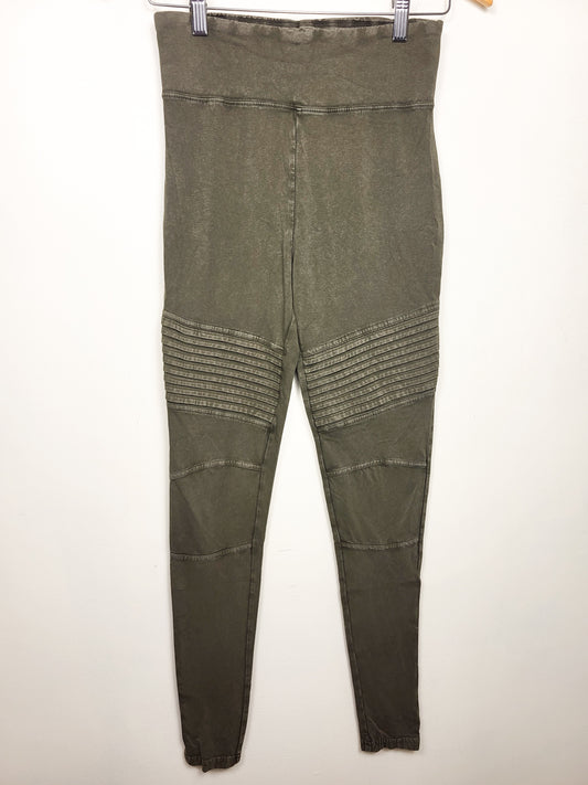 BP by Nordstrom distressed green moto style leggings | Size MEDIUM