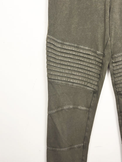 BP by Nordstrom distressed green moto style leggings | Size MEDIUM