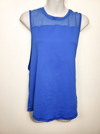 Lululemon blue loose fit athletic tank with mesh accents. Sizes like a 4