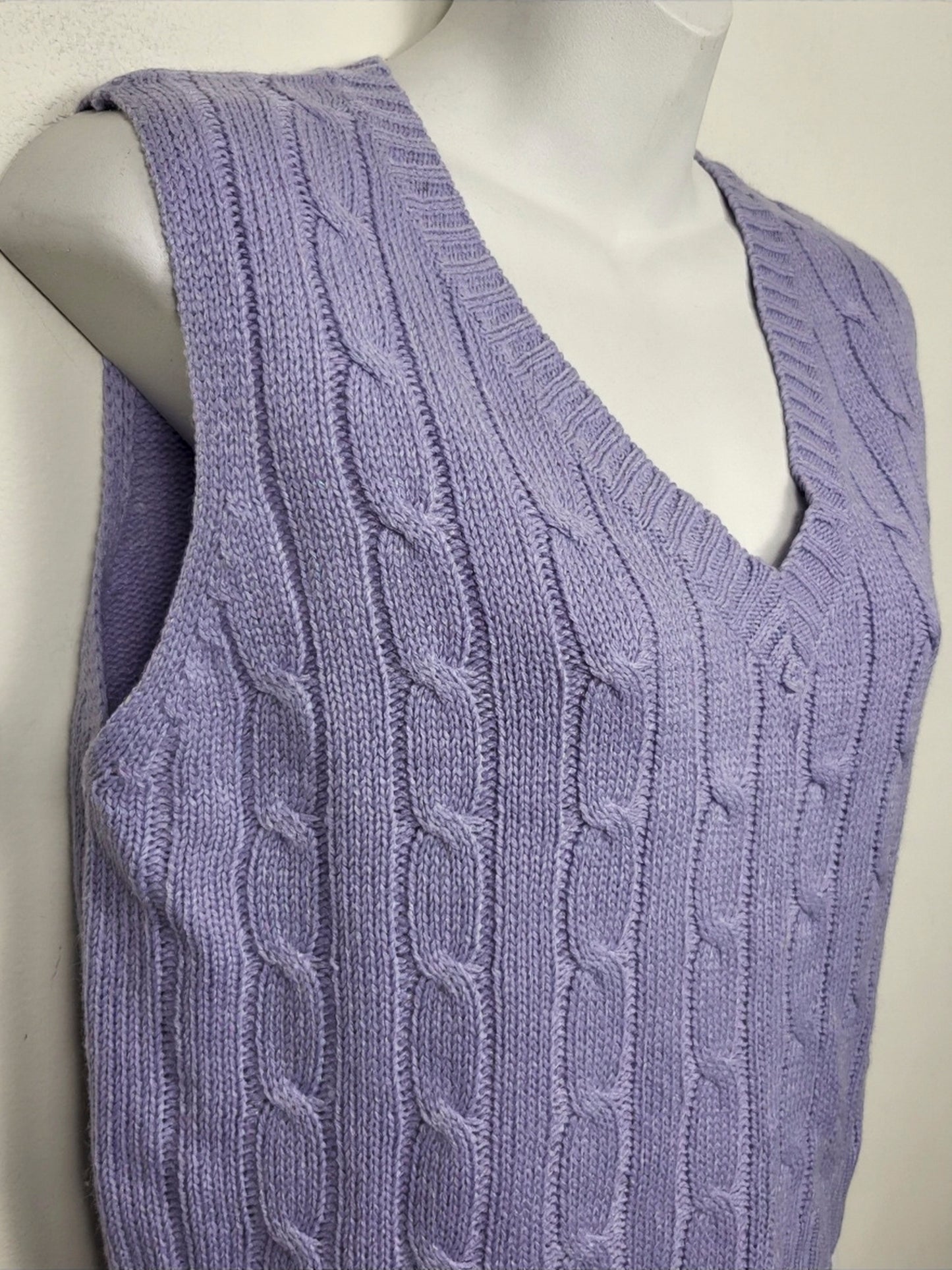 Ardene purple cable knit sweater vest | Size LARGE