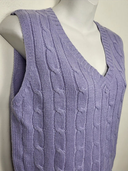 Ardene purple cable knit sweater vest | Size LARGE