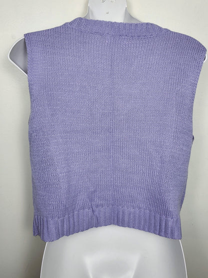 Ardene purple cable knit sweater vest | Size LARGE