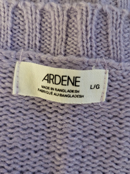 Ardene purple cable knit sweater vest | Size LARGE