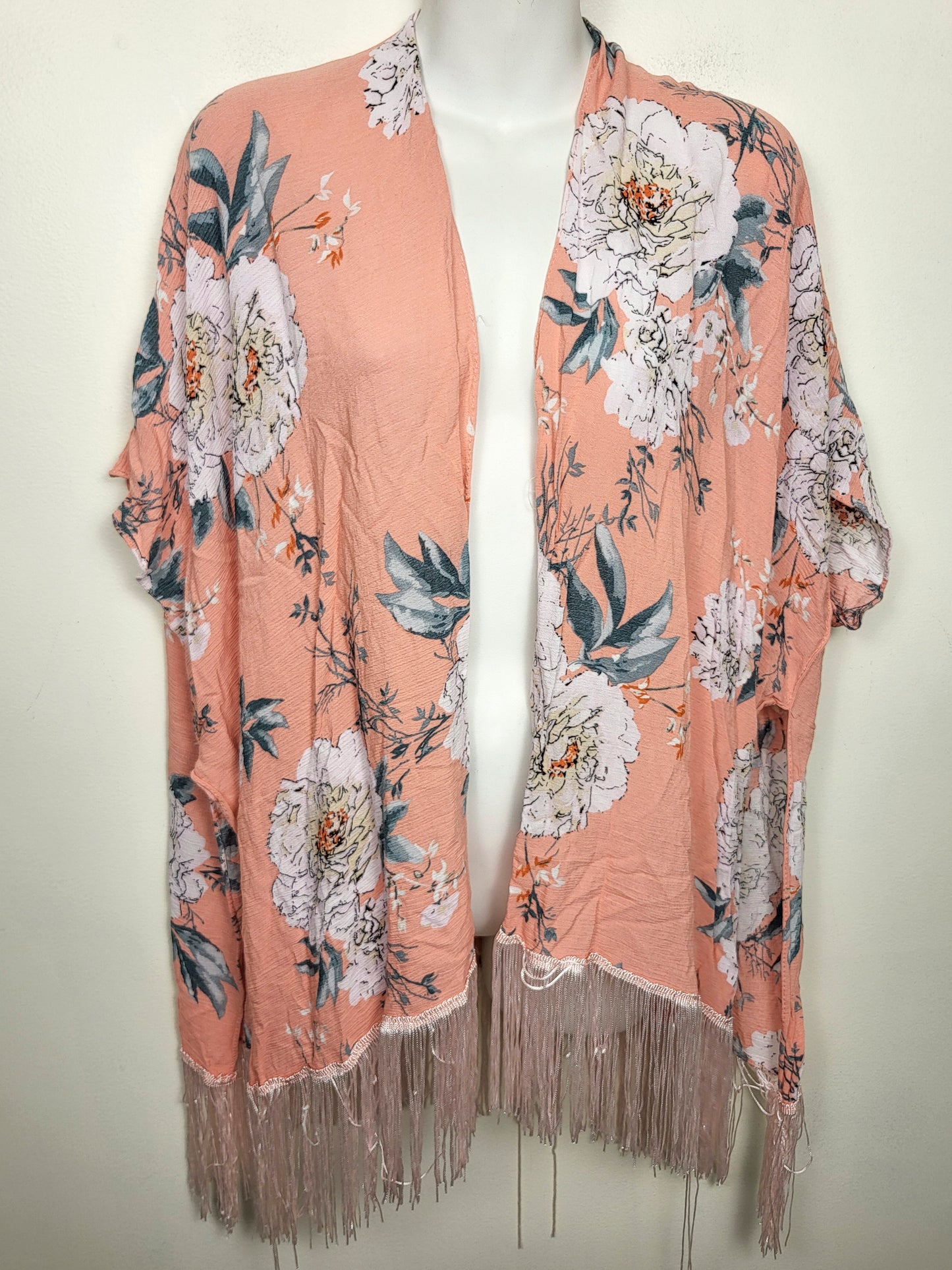 Ardene pink floral print kimono style top | One Size Fits All