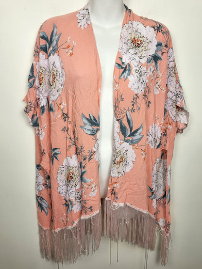 Ardene pink floral print kimono style top | One Size Fits All