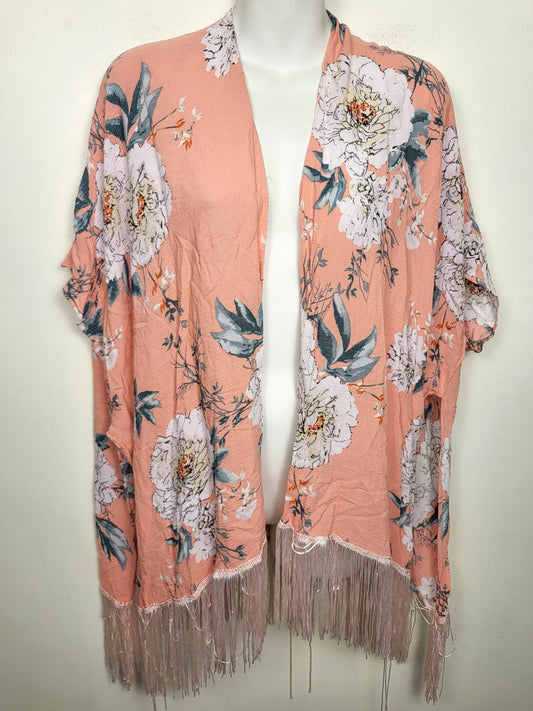 Ardene pink floral print kimono style top | One Size Fits All