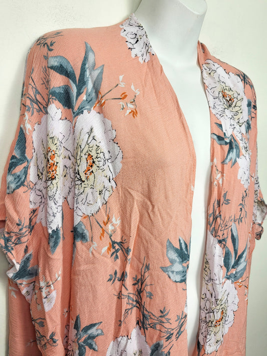 Ardene pink floral print kimono style top | One Size Fits All