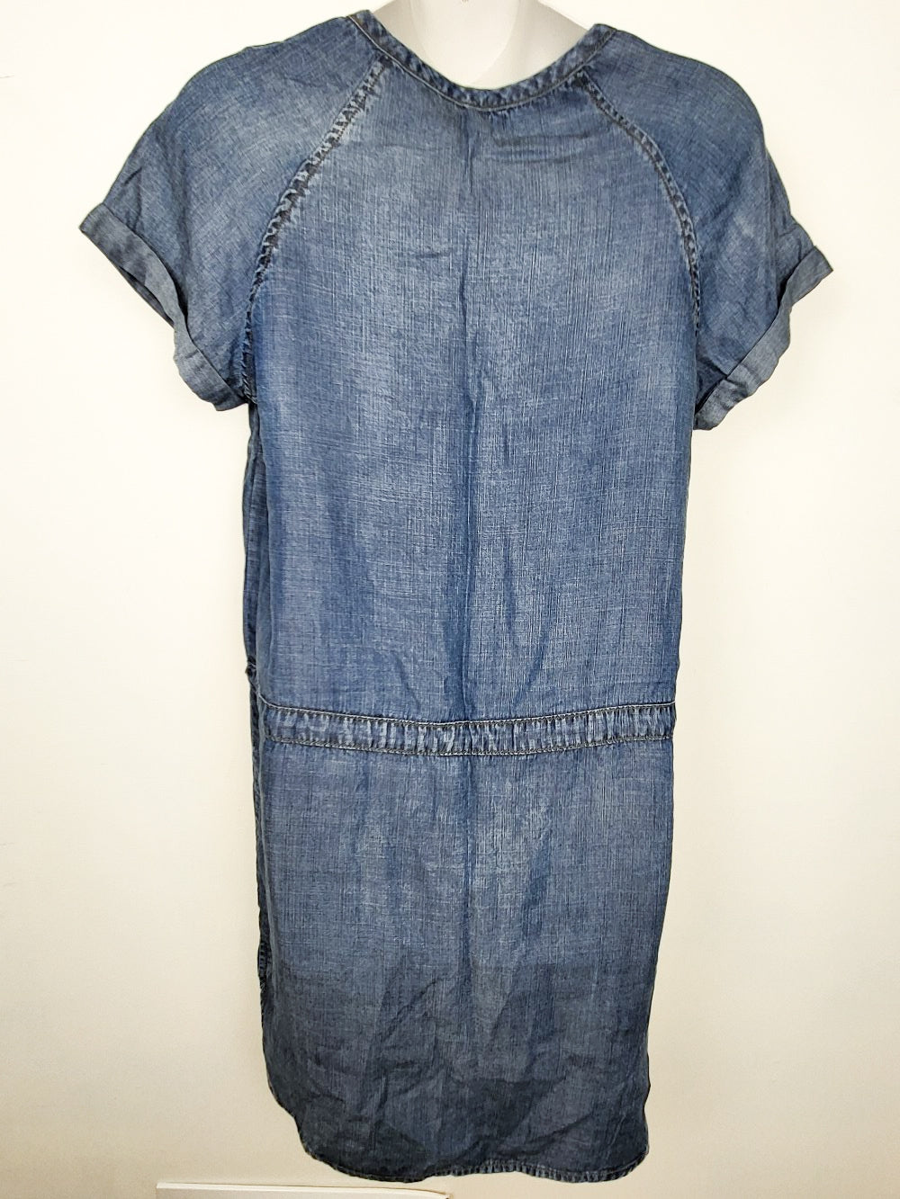 Anthropologie Cloth & Stone Chambray Drawstring Tencel Mini Dress | Size XS