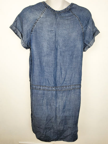 Anthropologie Cloth & Stone Chambray Drawstring Tencel Mini Dress | Size XS