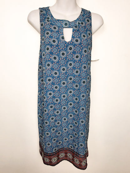 NEW - California Moonrise Teal Medallion Print Keyhole Shift Dress | Size XS