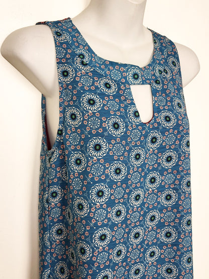 NEW - California Moonrise Teal Medallion Print Keyhole Shift Dress | Size XS