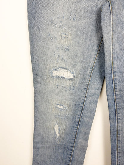 Gap Mid-Rise Cuffed Distressed Boyfriend Jeans | Tagged size 2 but measures as a 28 inch waist