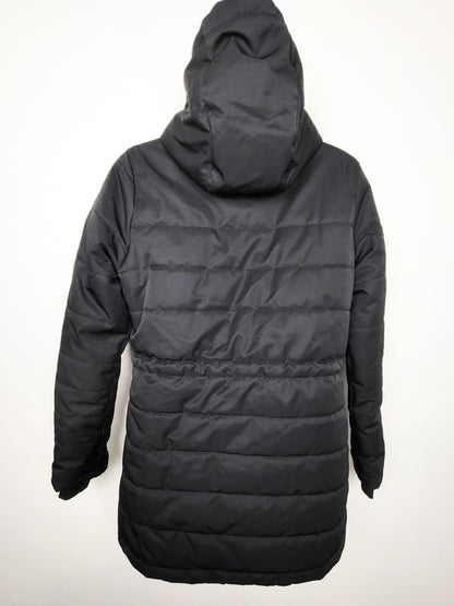 Joe Fresh Black Hooded Mid-Length Puffer Jacket | Size XS