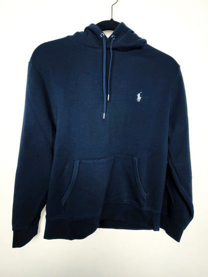 Polo Ralph Lauren navy double knit pullover hoodie | Men's size medium