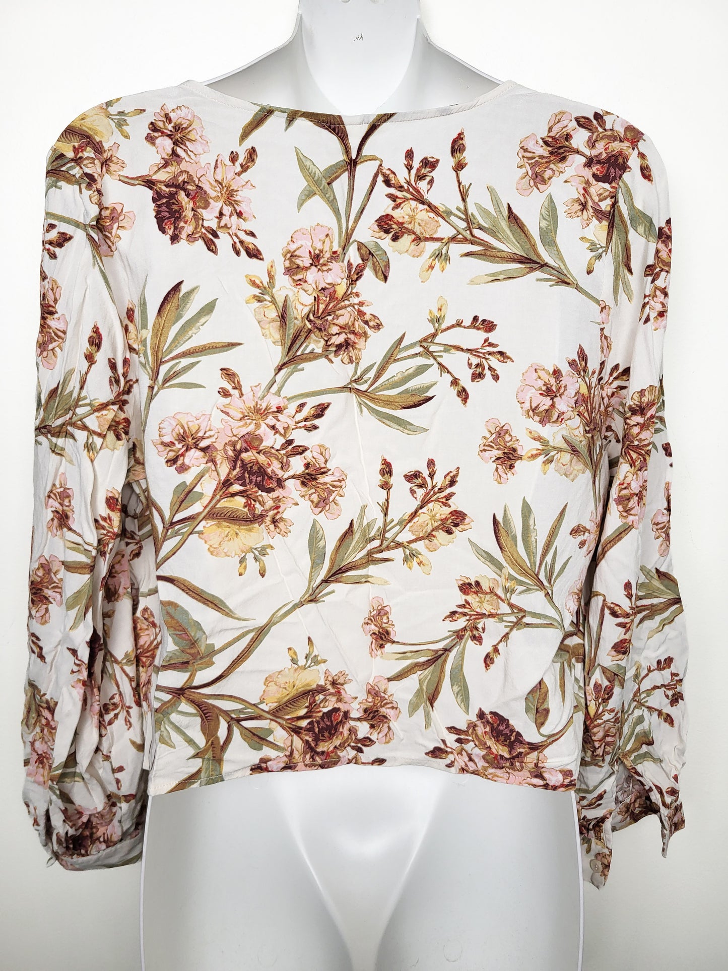 H and M floral print tie front viscose blouse | SIZE 12