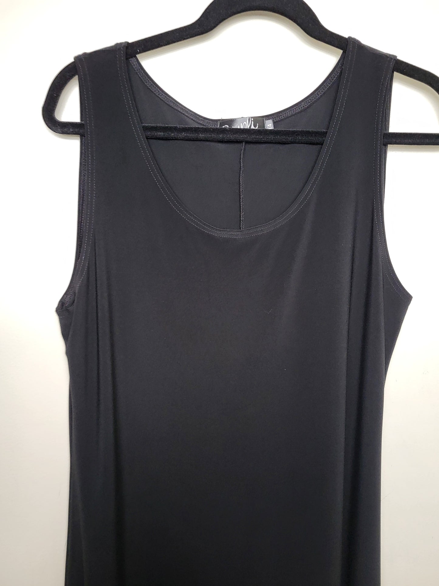 Sympli black "Nu" mid length tank dress | Size 14 - Made in Canada