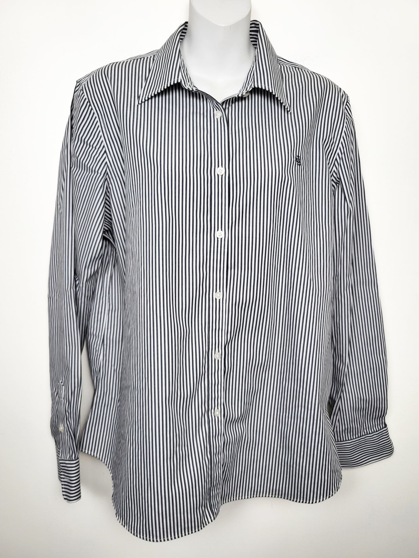 Lauren Ralph Lauren Striped Easy Care Cotton Button Down Shirt | Size XL