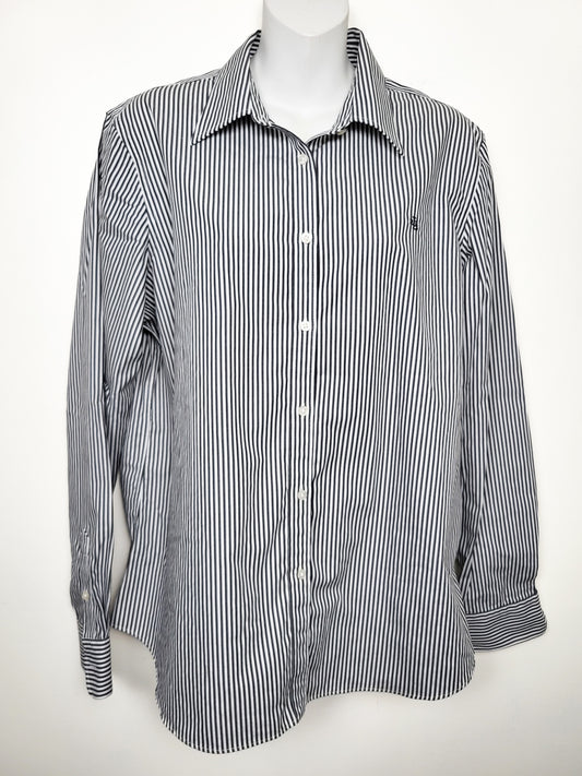 Lauren Ralph Lauren Striped Easy Care Cotton Button Down Shirt | Size XL