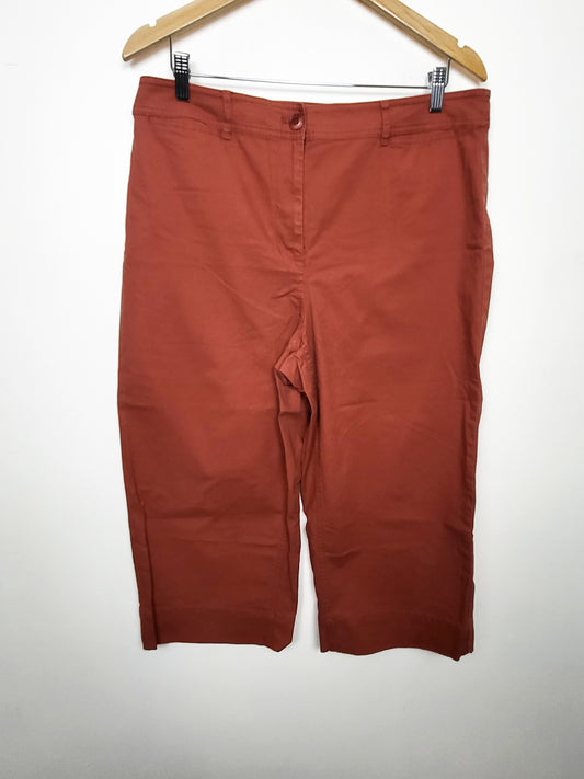 Talbots Terracotta Wide Leg Crop Chinos | Size 14 PETITE