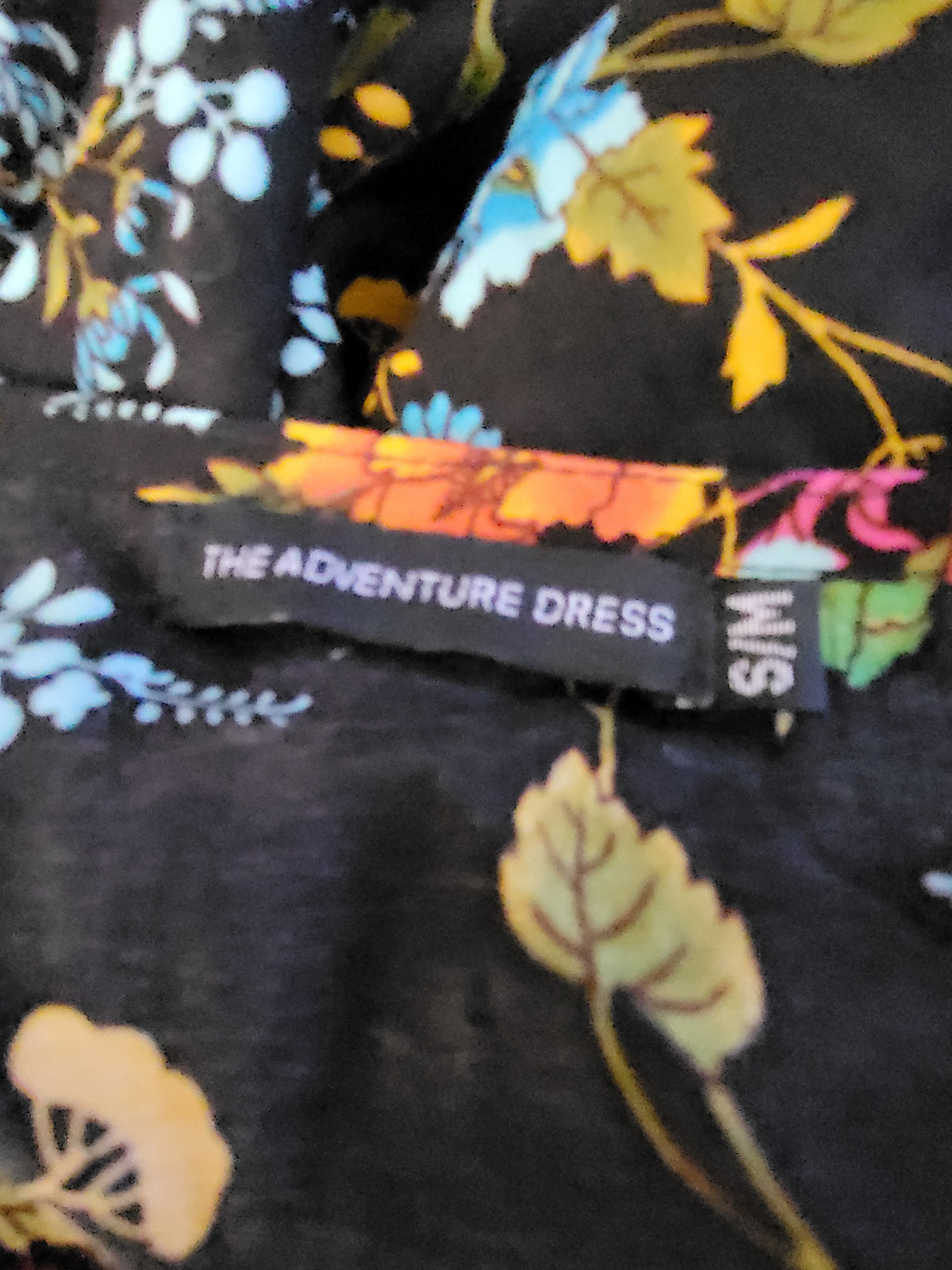 The Adventure Dress brand black floral lightweight wrap dress | Size SMALL / MEDIUM