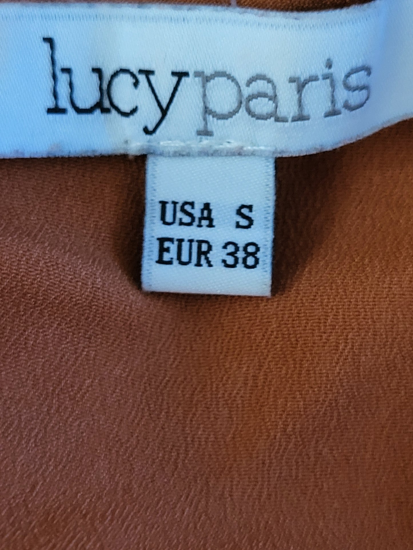 Lucy Paris pumpkin coloured lace shift dress | Size SMALL
