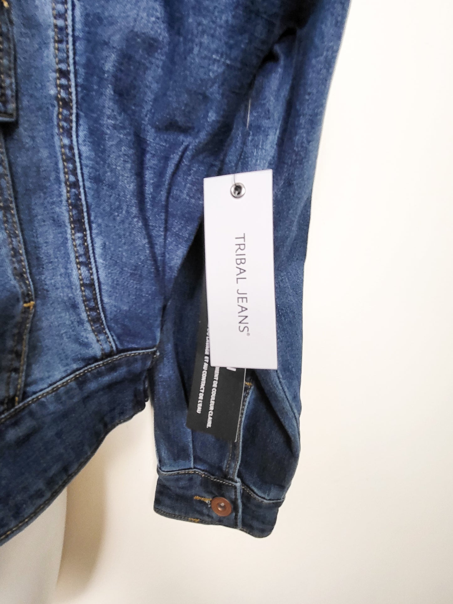 NEW - Tribal Jeans Drop Shoulder Cropped Denim Jacket | Size SMALL