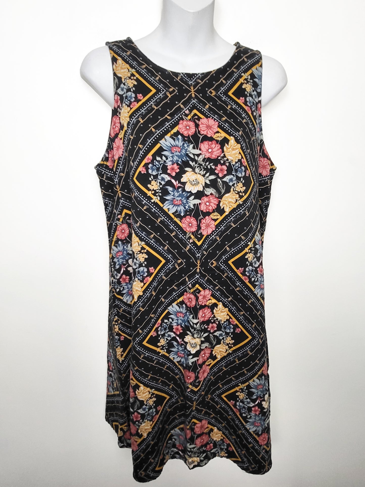 Maurices Diamond Scarf-Print Sleeveless Tunic Dress | Size SMALL