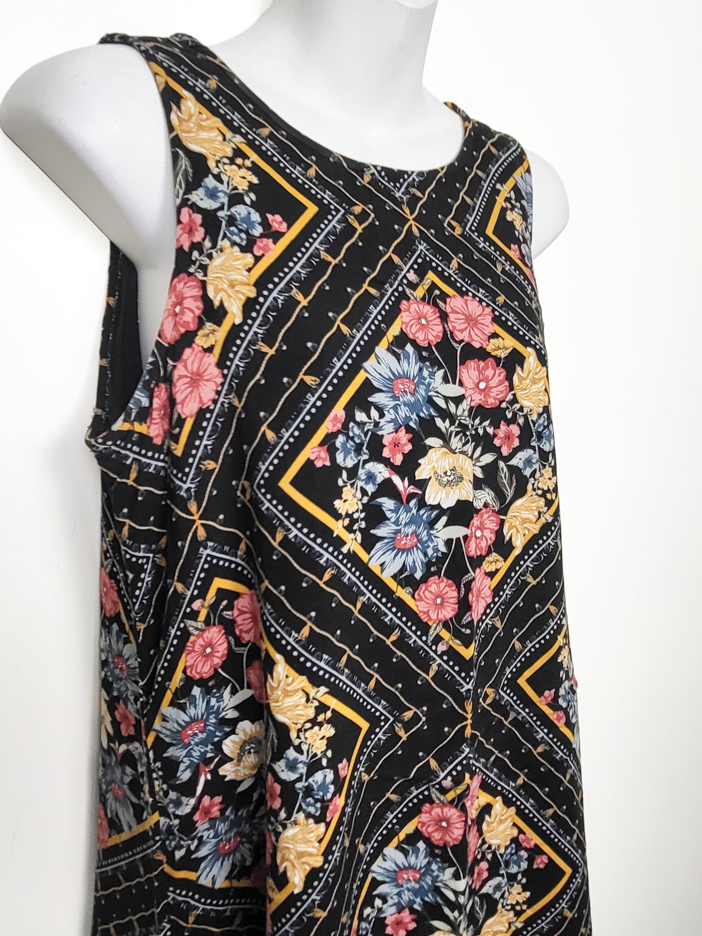 Maurices Diamond Scarf-Print Sleeveless Tunic Dress | Size SMALL