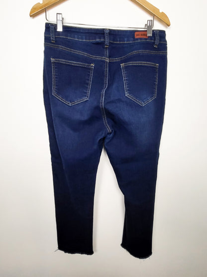 B Girl Distressed Rose-Embroidered Skinny Ankle Jeans | Size 12