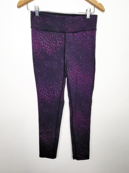 Aritzia Parklife Purple Fuchsia Speckle Print Leggings | Size MEDIUM