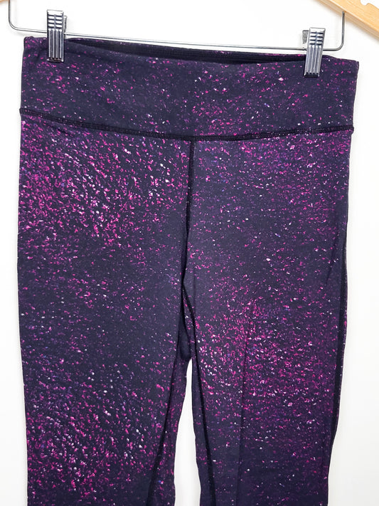 Aritzia Parklife Purple Fuchsia Speckle Print Leggings | Size MEDIUM