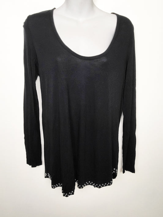 Aritzia Wilfred Free Black "Reposa"  Knit Long Sleeve Tunic | Size SMALL