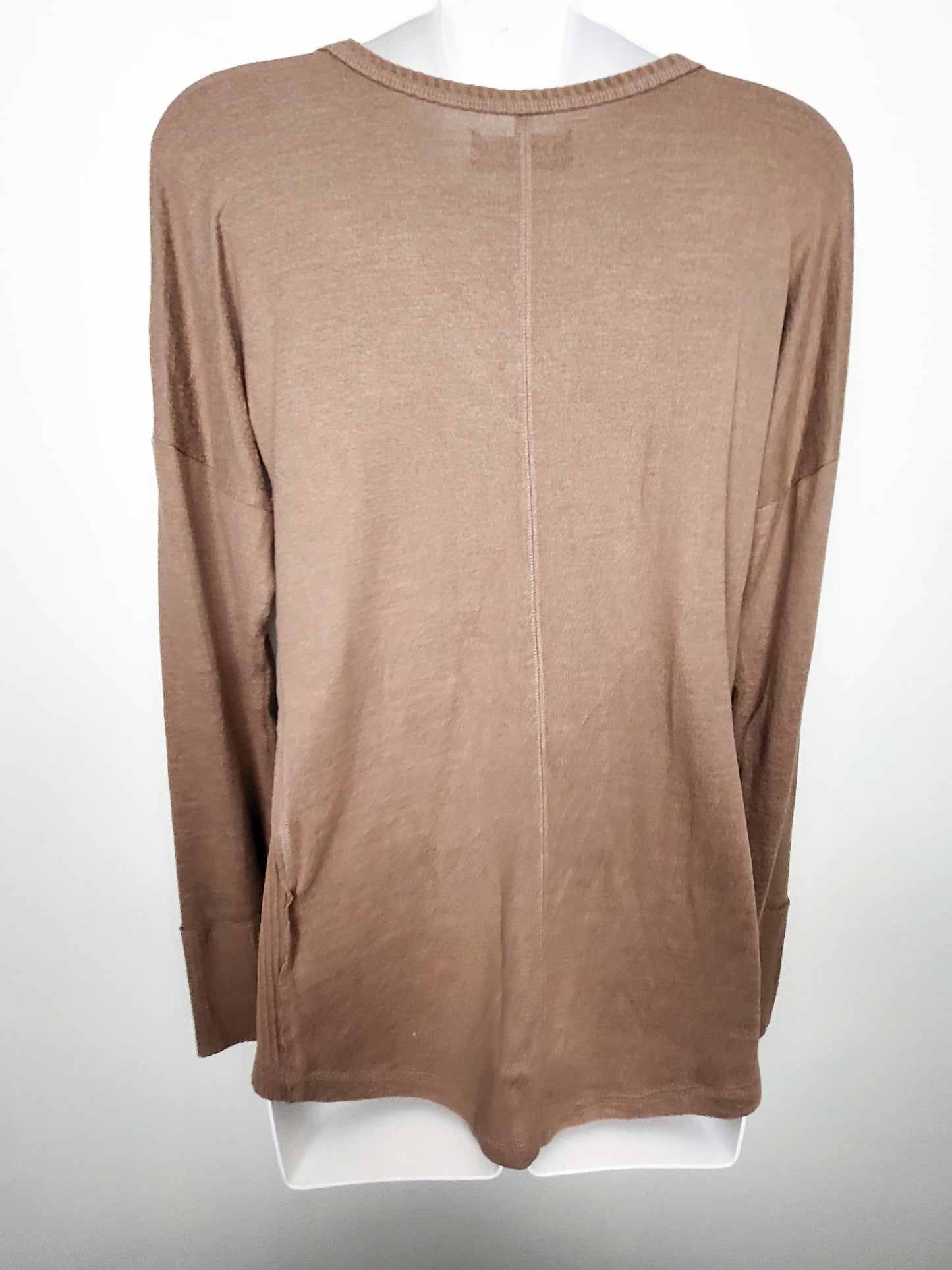 Abercrombie & Fitch Camel Colour Soft & Cozy V-Neck Side-Ribbed Sweater | Size MEDIUM