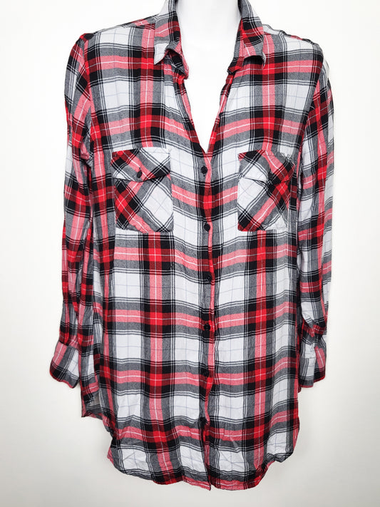 B.B. Dakota red plaid button down raon shirt | MEDIUM