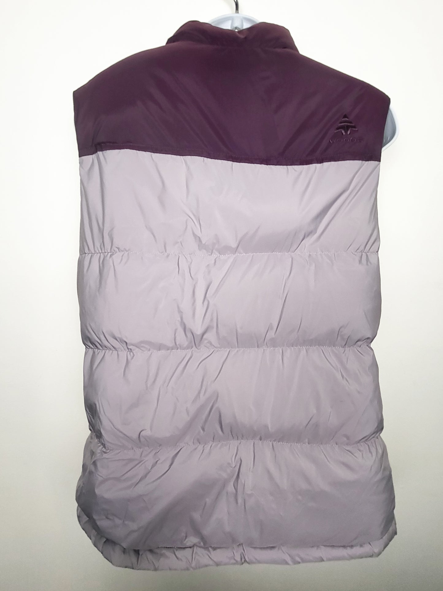 Woods Warwick purple / lilac colur block down filled puffer vest | Size small