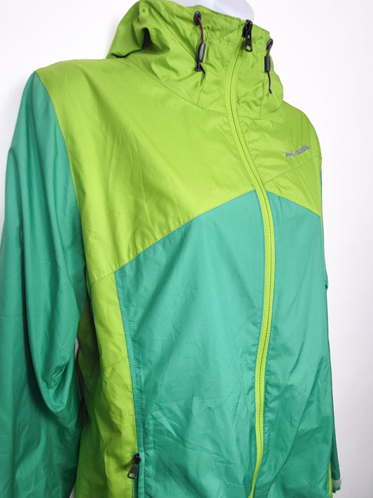Columbia Women's Two-Tone Green Flash Forward Windbreaker Jacket | Size MEDIUM
