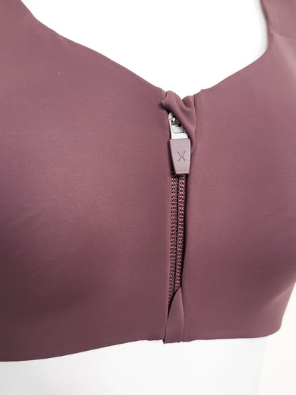 NEW - Knix Catalyst Front Zip Sports Bra in Plum colour | Size 2