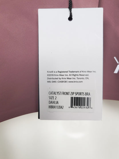 NEW - Knix Catalyst Front Zip Sports Bra in Plum colour | Size 2