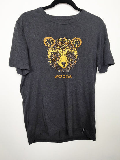 Woods Men's Gray Bear Print T-Shirt | Size MEDIUM