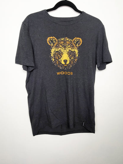Woods Men's Gray Bear Print T-Shirt | Size MEDIUM