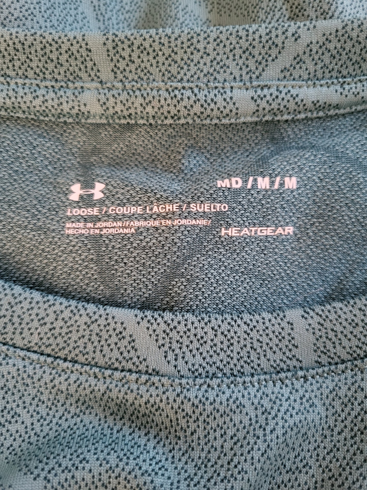 Under Armour Teal Geometric Loose Fit Women's Breeze 2.0 Trail T-Shirt  | Size MEDIUM