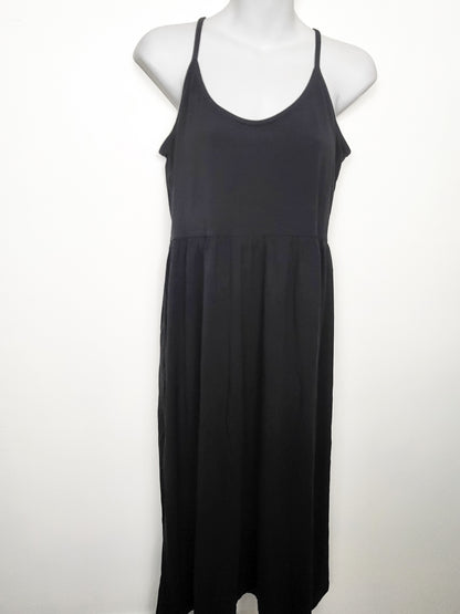 Tentree black sleeveless "Juneau" midi length fit and flare dress | Size large